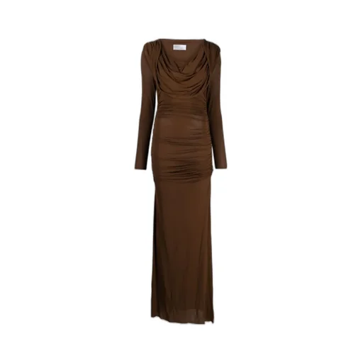 Cowl-Neck Draped Maxi Dress
