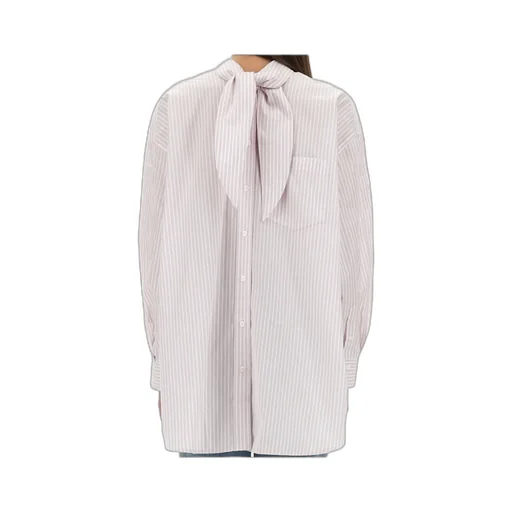 Victoria Beckham Striped Curved Hem Shirt