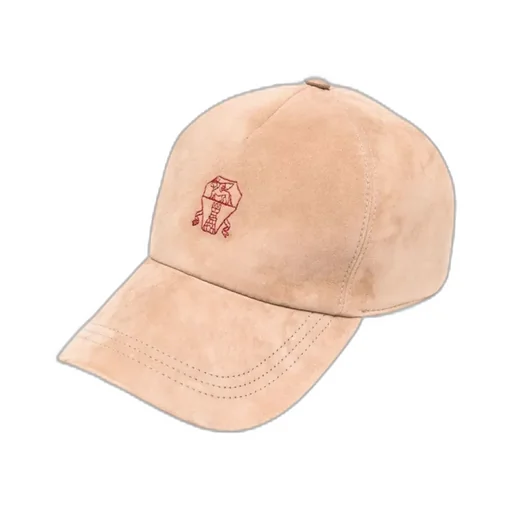 Embroidered-Logo Suede Cap