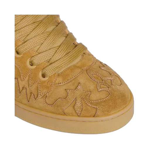 Celine Huntington Low Lace-Up Sneaker In Suede Calfskin And Mesh