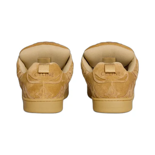 Celine Huntington Low Lace-Up Sneaker In Suede Calfskin And Mesh