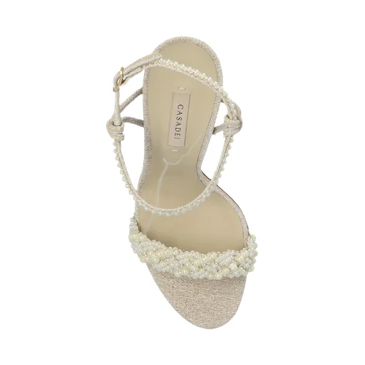 Casadei Pearl-Embellished Heeled Sandals