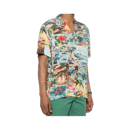 Patchwork-Print Camp Shirt