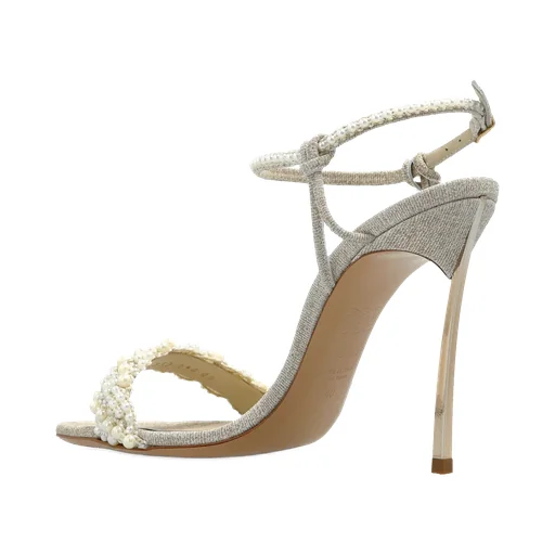 Casadei Pearl-Embellished Heeled Sandals