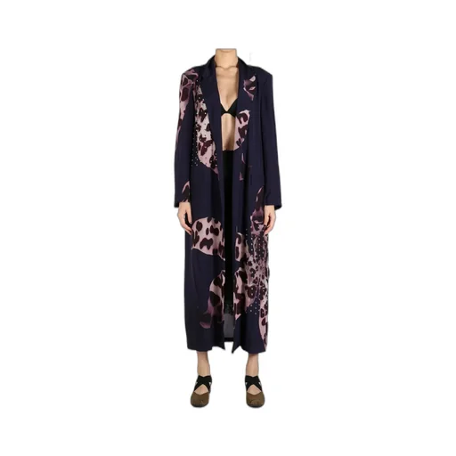 Floral Print Embellished Coat