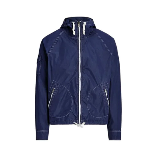 Garment-Dyed Twill Hooded Jacket