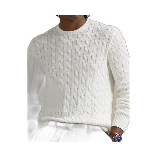 Cable-Knit Crew-Neck Sweater