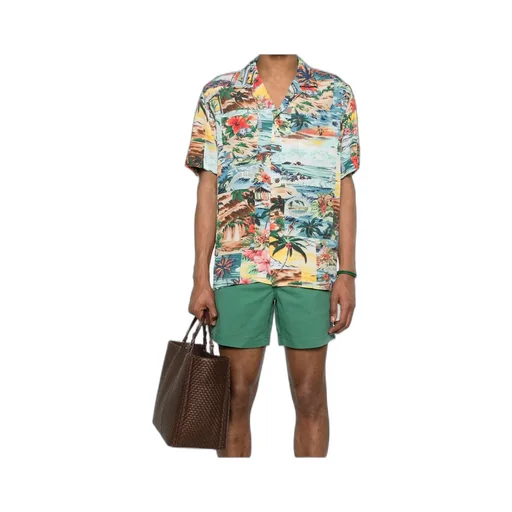 Patchwork-Print Camp Shirt
