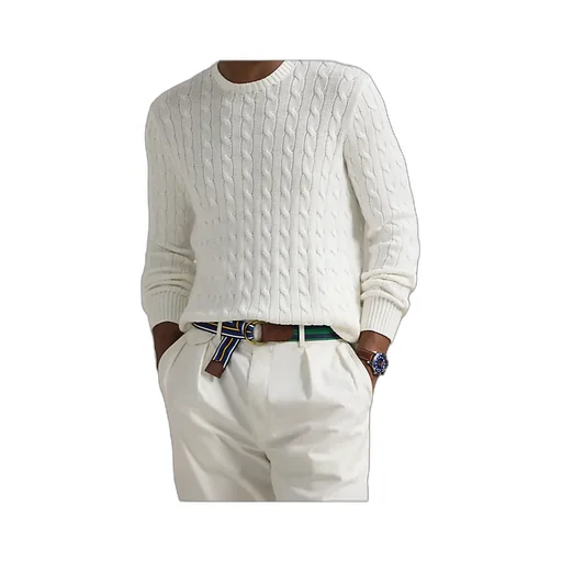 Cable-Knit Crew-Neck Sweater