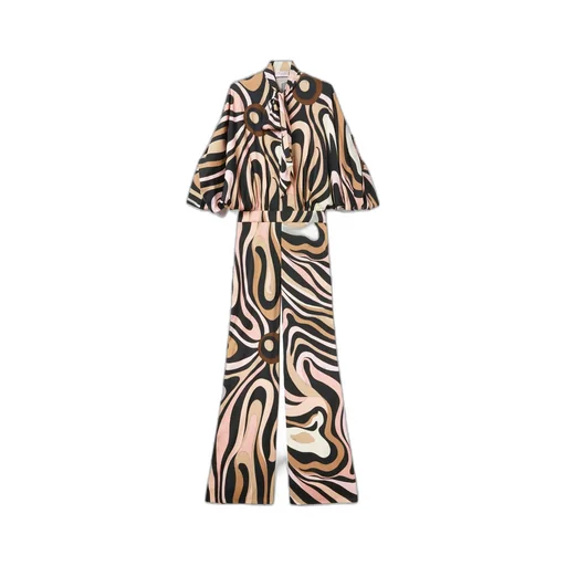 Pucci Scarf Detailed Marmo-Print Jumpsuit