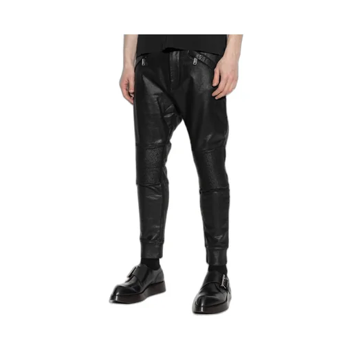 Dsquared2 Zip-Detailed Tapered Waxed Trousers
