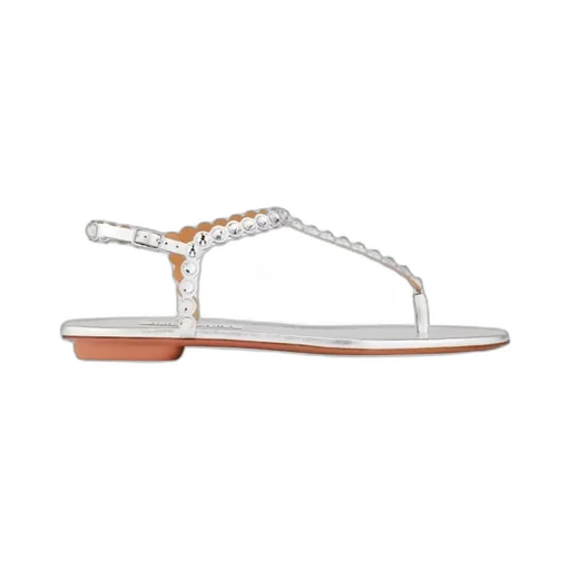 Aquazzura Logo Patch Embellished Sandals