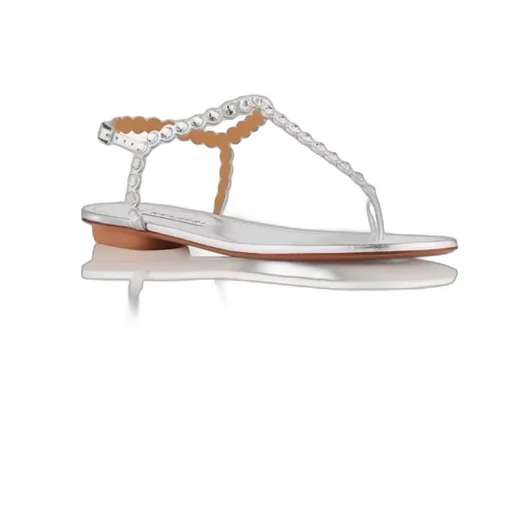 Aquazzura Logo Patch Embellished Sandals