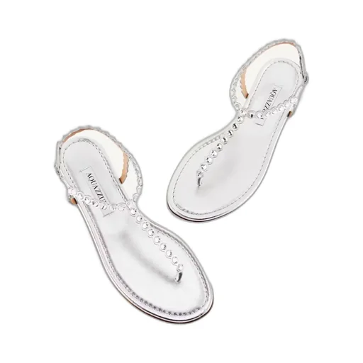Aquazzura Logo Patch Embellished Sandals