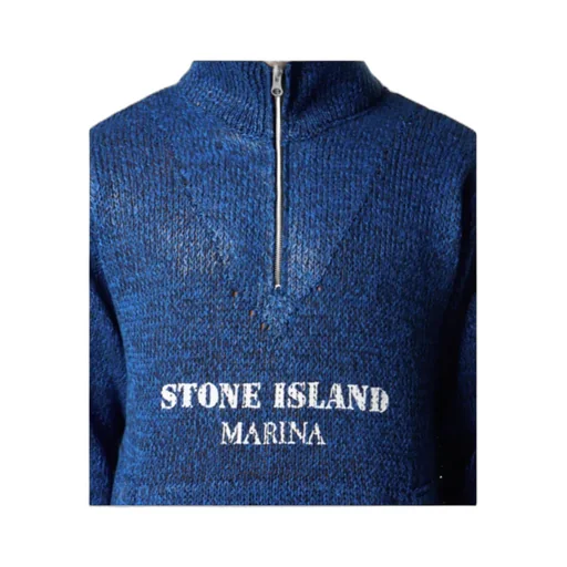 Stone Island Rubberised Effect Oversized-Fit Half-Zipper Jumper