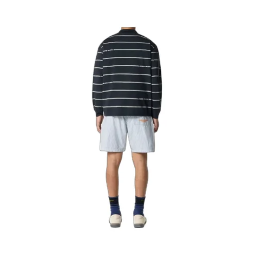 Stone Island Striped Oversized Fit Crewneck Sweatshirt