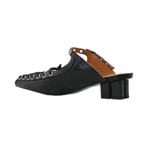Ganni Lace-Up Oleatex Mules