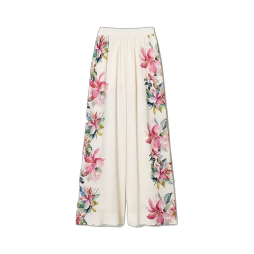 Floral-Print Wide-Leg Trousers