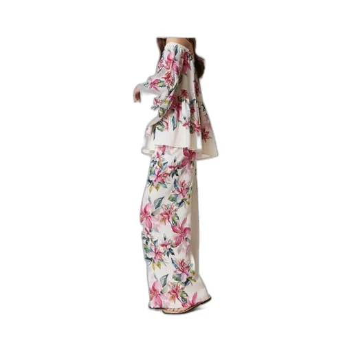 Floral-Print Wide-Leg Trousers