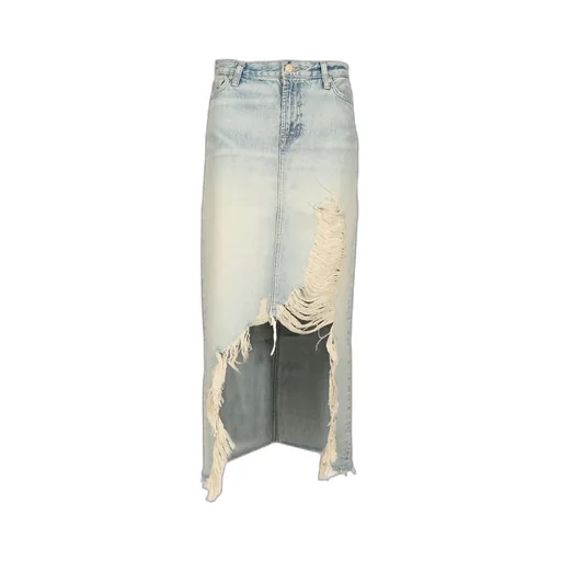 Mid Skirt Peaches With Destroyed Hem