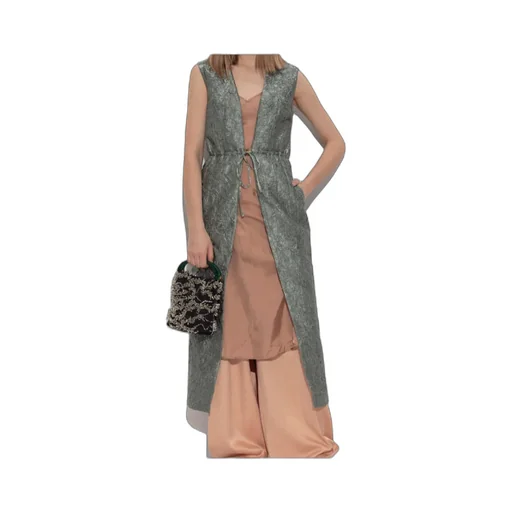 Lace-Up Long Vest