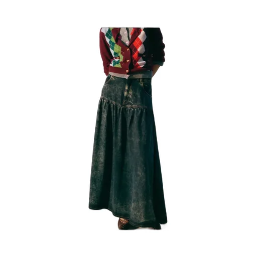 Ganni Washed Denim Skirt