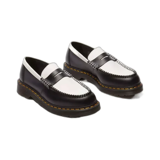 Two-Tone Smooth Leather Loafers