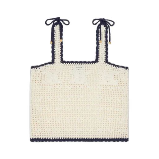 Triomphe Crop Top In Crochetted Cotton