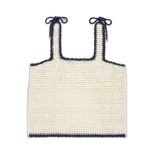 Triomphe Crop Top In Crochetted Cotton