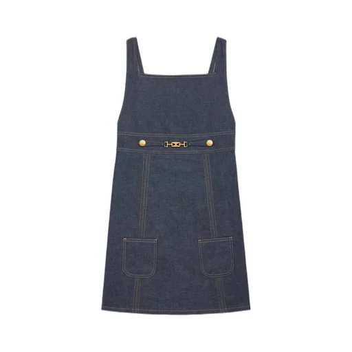 Empire Mini Dress In Raw Wash Denim