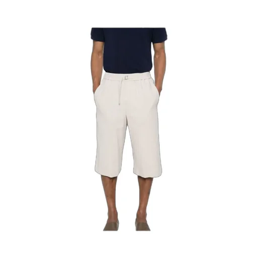 Ami Paris Logo Plaque Belted Shorts