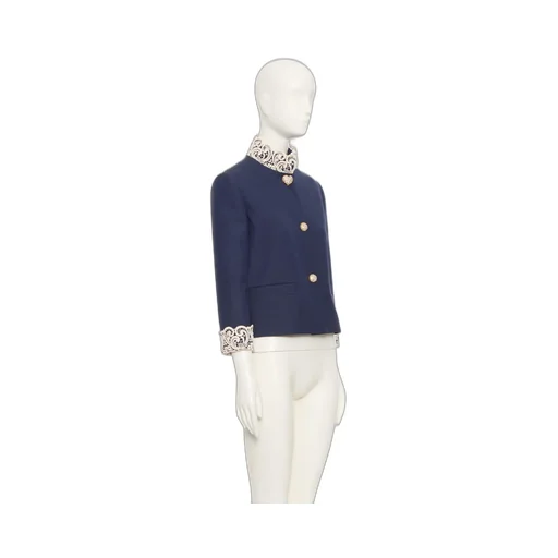Lace-Trimmed Button-Detail Jacket