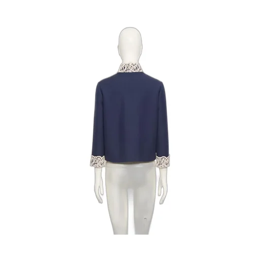 Lace-Trimmed Button-Detail Jacket