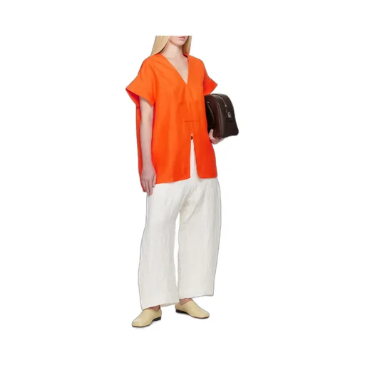 Studio Nicholson V-Neck Short-Sleeved Top