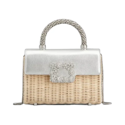 Jewel Efflorescence Mini Bag In Leather And Rattan