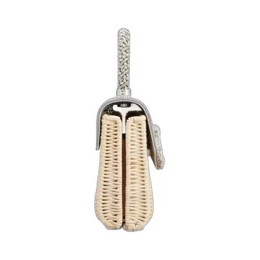 Jewel Efflorescence Mini Bag In Leather And Rattan