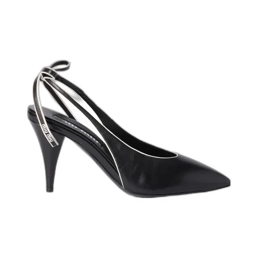 Miu Miu Bow-Detailed Pointed-Toe Slingback Pumps