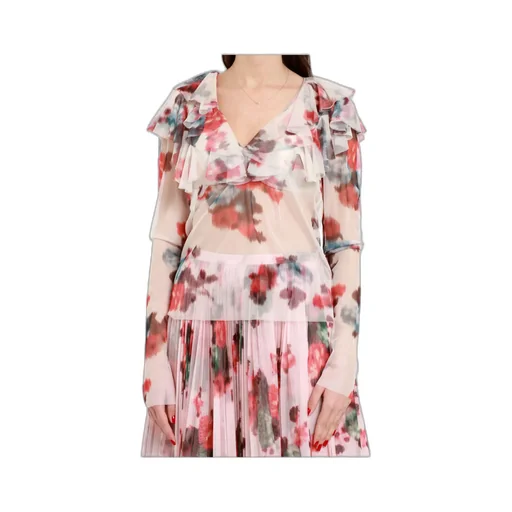 Printed Tulle Blouse