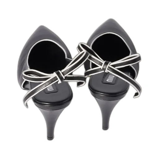 Miu Miu Bow-Detailed Pointed-Toe Slingback Pumps