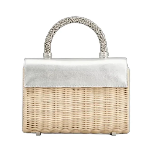 Jewel Efflorescence Mini Bag In Leather And Rattan