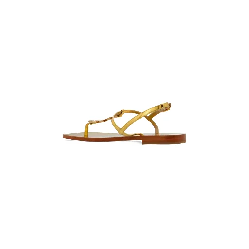 Versace Logo Applique T-Strap Sandals