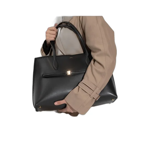 Top-Handle Stitched Tote Bag
