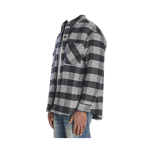 Quilted Overshirt In Checked Wool