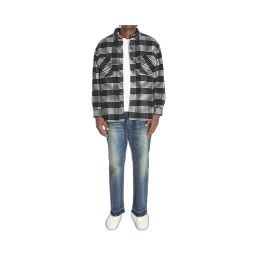 Quilted Overshirt In Checked Wool