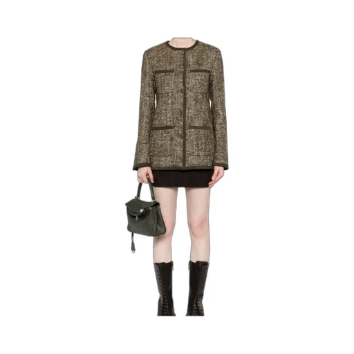 Golden Goose Deluxe Brand Crewneck Buttoned Tweed Jacket