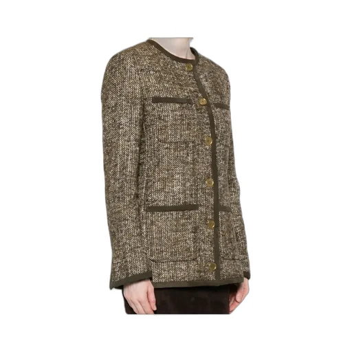 Golden Goose Deluxe Brand Crewneck Buttoned Tweed Jacket