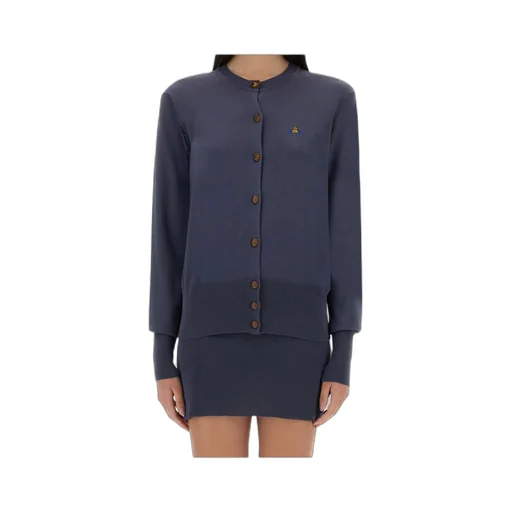 Vivienne Westwood Logo Embroidered Buttoned Cardigan