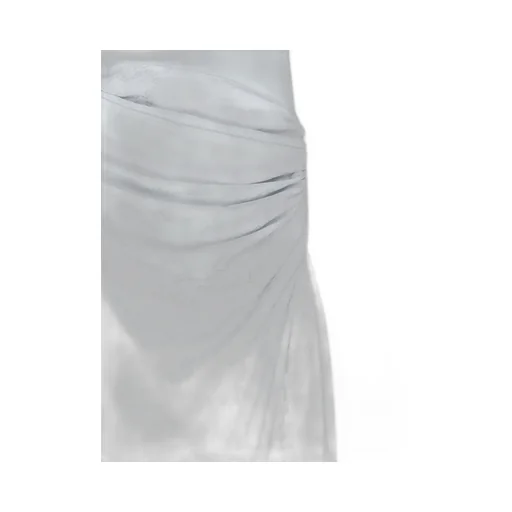 Bi-Material Draped Midi Dress