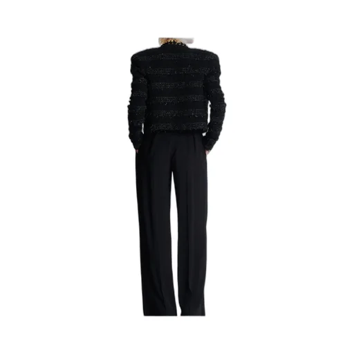 Balmain Chain Detailed Edge-To-Edge Knit Jacket