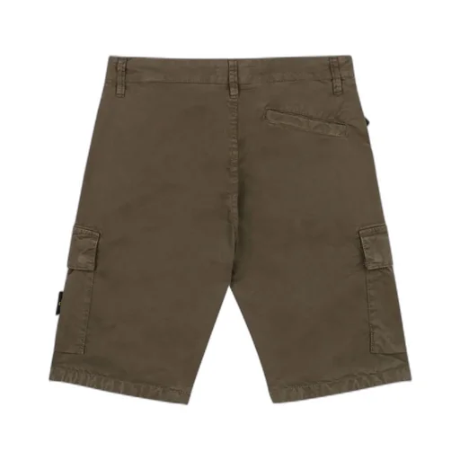 Stone Island Junior Compass-Motif Button Detailed Shorts